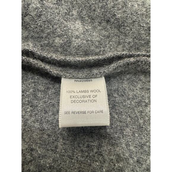 Vtg Pendleton Wool Front Snap Collar Jacket Women's Sz 2X Gray Floral Applique - Picture 11 of 12